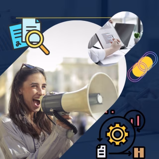 Icons Showing Content Marketing Strategy Audience Engagement and Digital Promotion