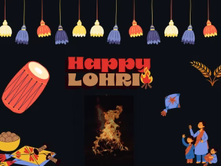 People Celebrating Lohri 2025 with Bonfire Music and Traditional Dance