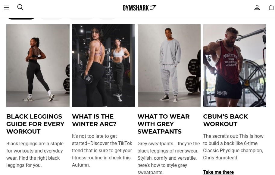 gymsharkhomepage Hyper Content Home Page of Gymshark