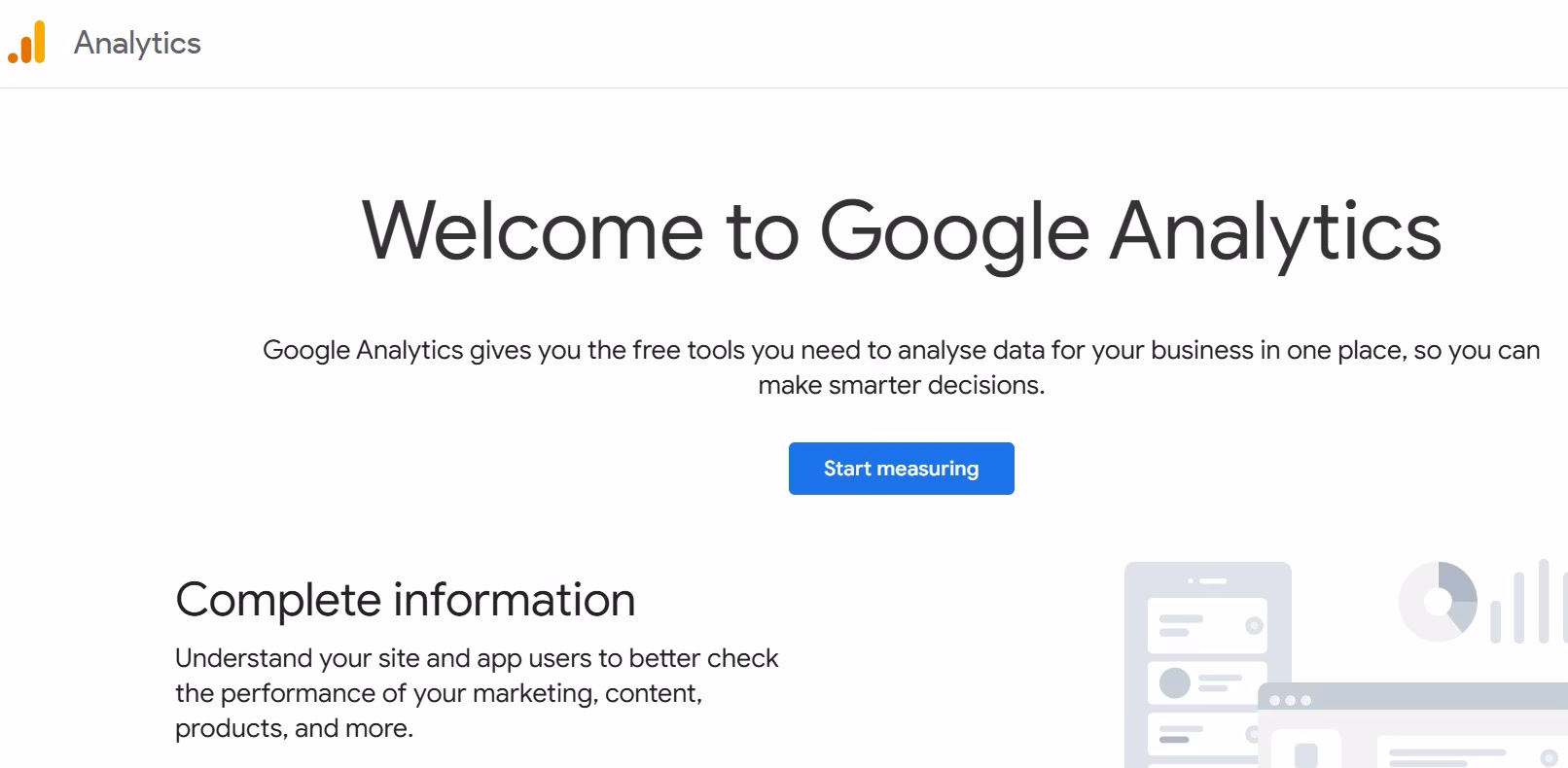 Google Analytics Home Page Hyper Content Home Page of Google Analytics
