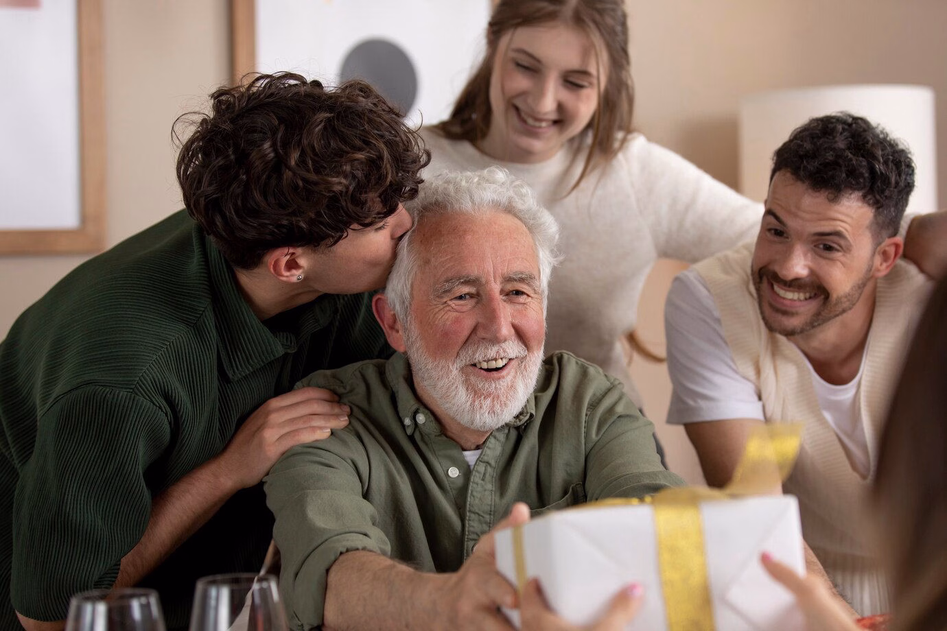 a Person Giving Fathers Day Wishes to Their Friend in a Joyful Moment