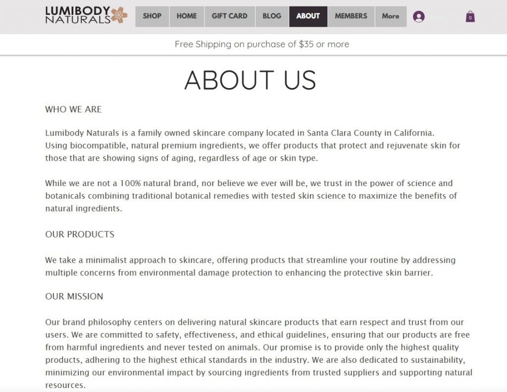 Lumibody Naturals About Us Hyper Content Blog About Us Page of Lumibody Naturals a Skincare Brand