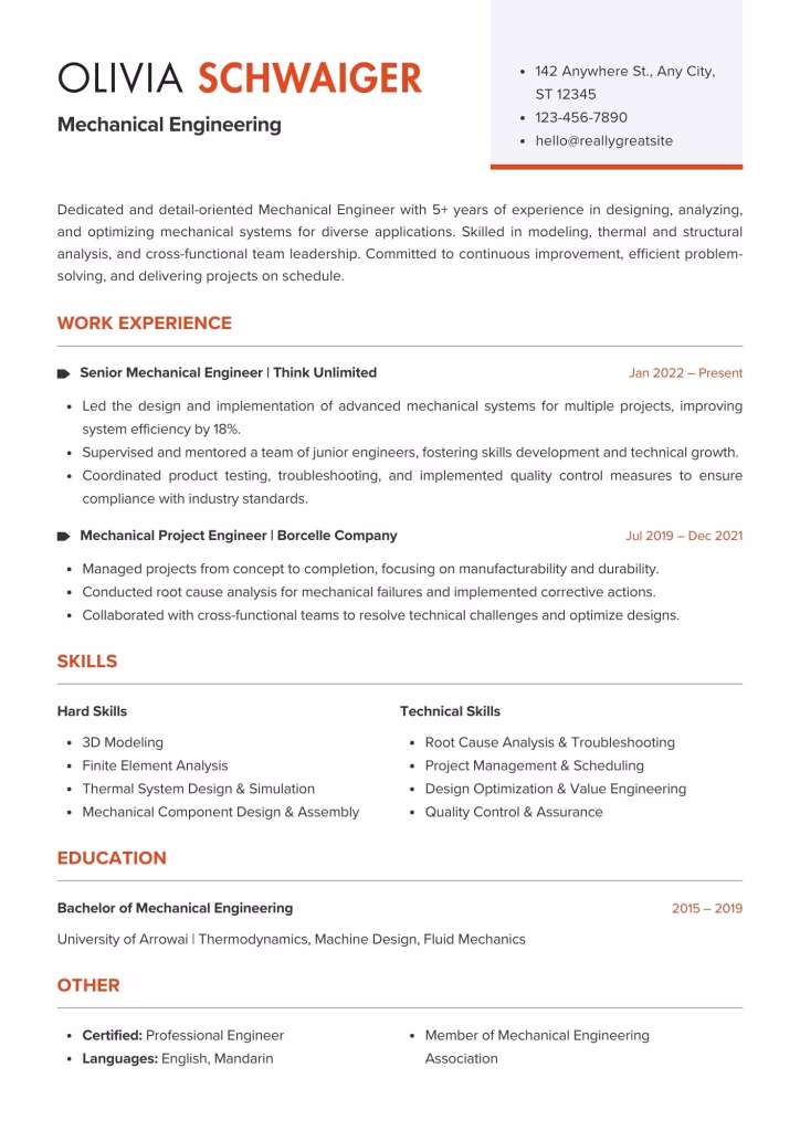 Academic Cv Sample Format