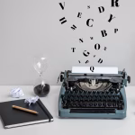 Illustration of a Writer Planning and Drafting a Novel with Notes Laptop and Story Structure Elements
