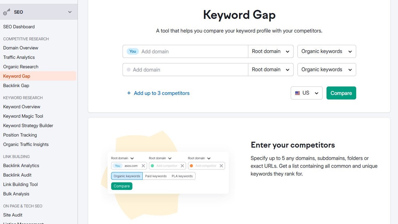 Image highlighting keyword gap analysis page Hyper Content Blog Keyword Gap Analysis Page
