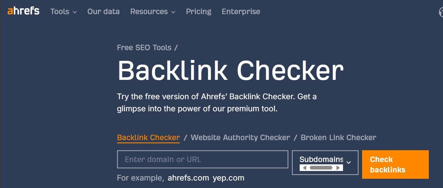 ahrefsbacklinkchecker Hyper Content Blog Ahrefs Backlink Checker Homepage