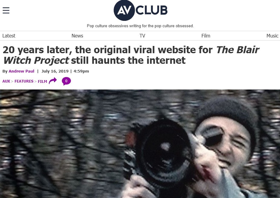 theblairwitchprojectwebsite Hyper Content Blog Fake Documentary of the Blair Witch Project