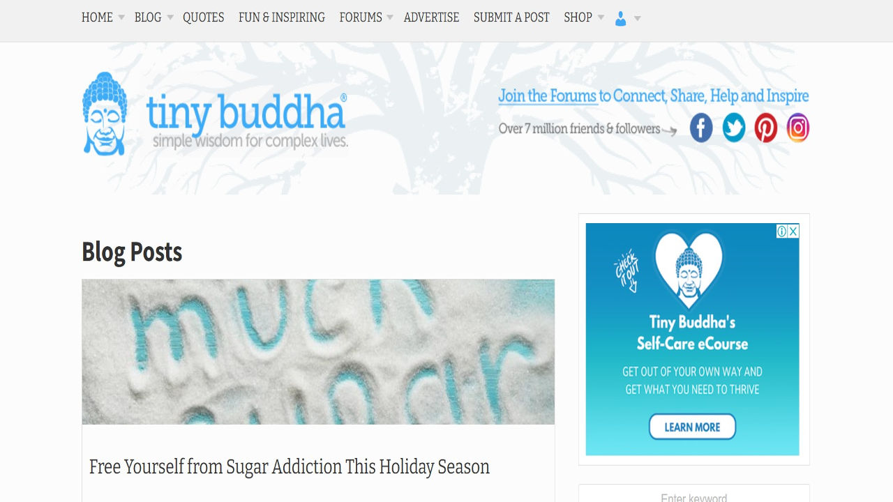 Tiny buddha personal development blog Hyper Content Blog Homepage of Tiny Buddha Blog