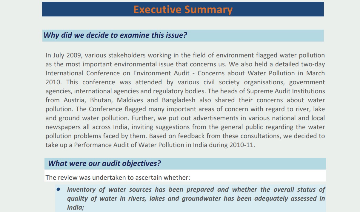 waterpollutionreportofindia Hyper Content Blog Water Pollution Audit Report Summary