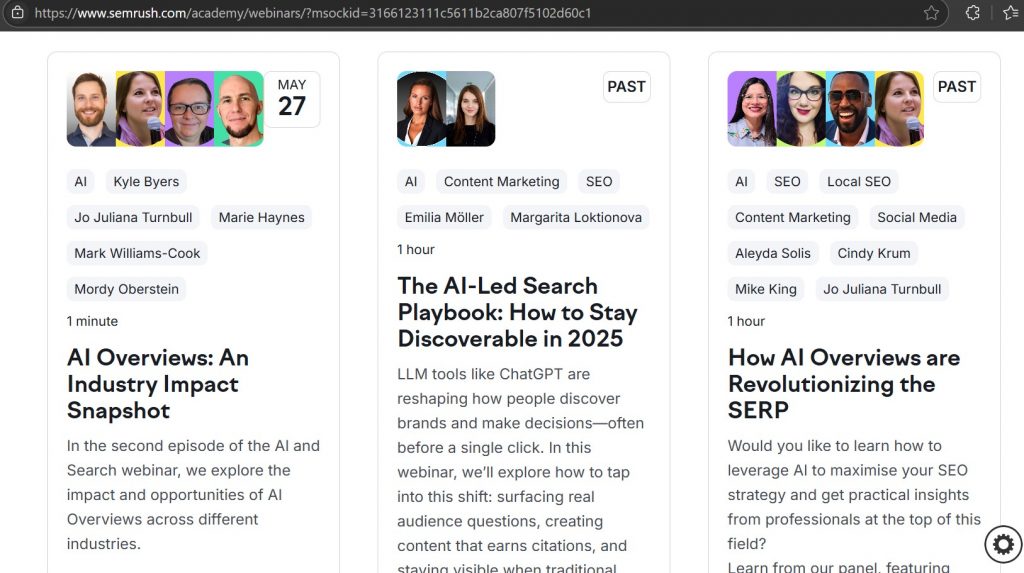 SEMrush Live Sessions Webinar LongForm Content Example Hyper Content Blog Semrush Webinar Session As a Long form Content Example