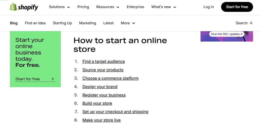 Shopifys Business Guides Ebook LongForm Content Example Hyper Content Blog Shopify's e-book on business strategy as long-form content