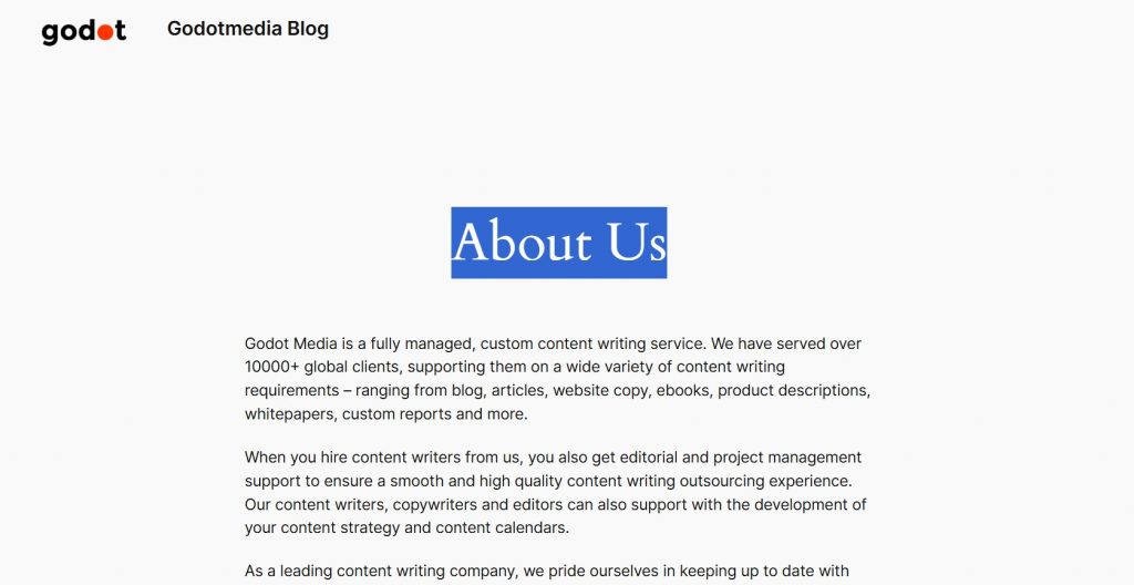 Godot Media FullService Content Writing Company in India Hyper Content Blog Godot Media Content Agency Creating Blogs Social Posts and Ebooks