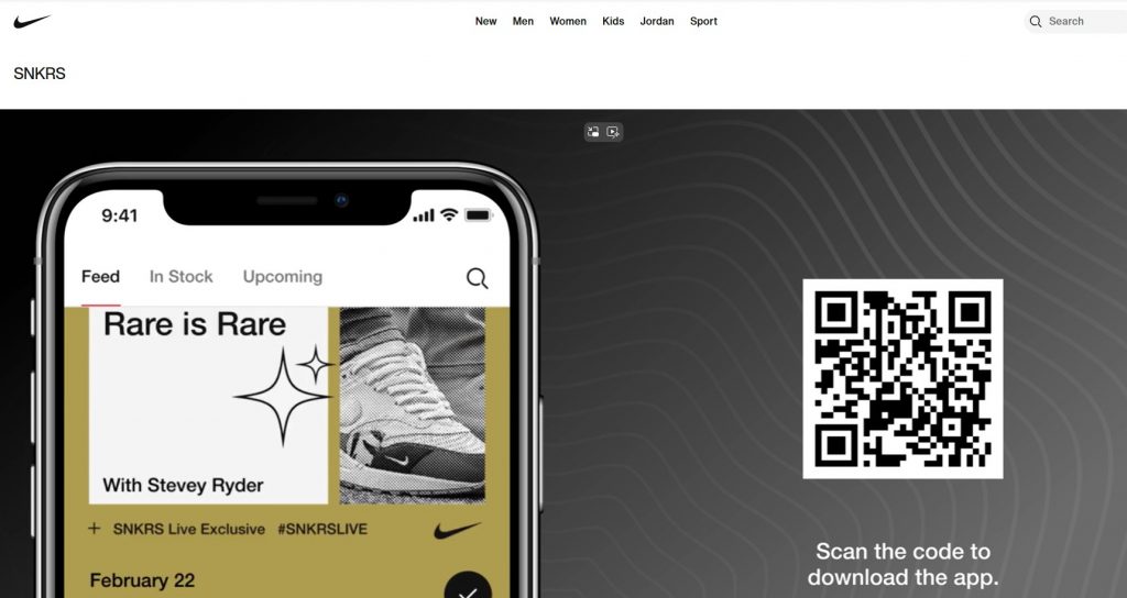 Screenshot of the Nike SNKRS app showing limited sneaker release and Sold Out Hyper Content Blog Nike Snkrs App Limited Drops and Hype Marketing